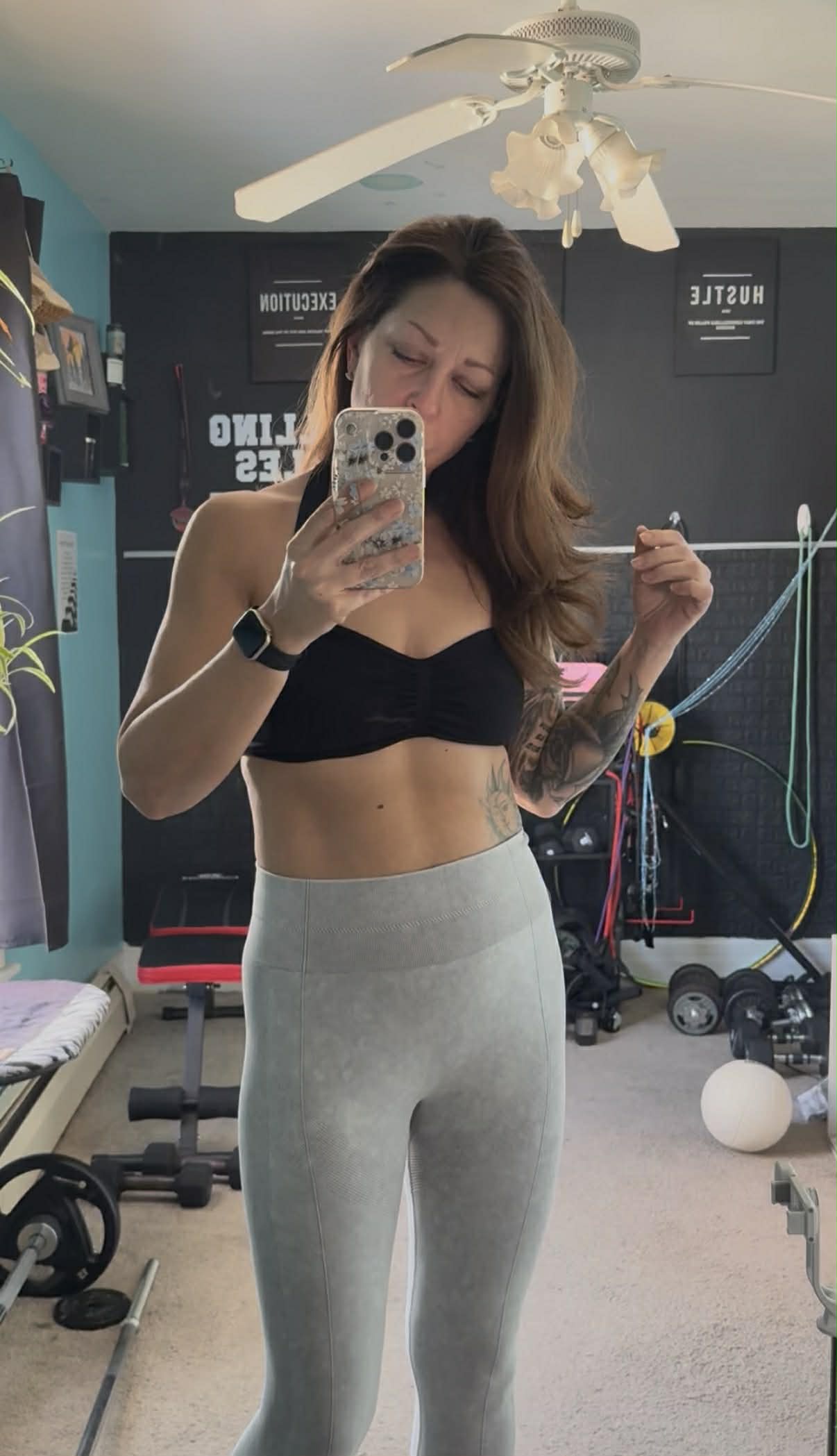 Lisa training in the gym